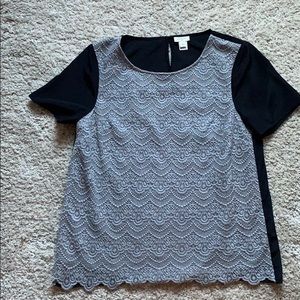 J Crew Lace Front top